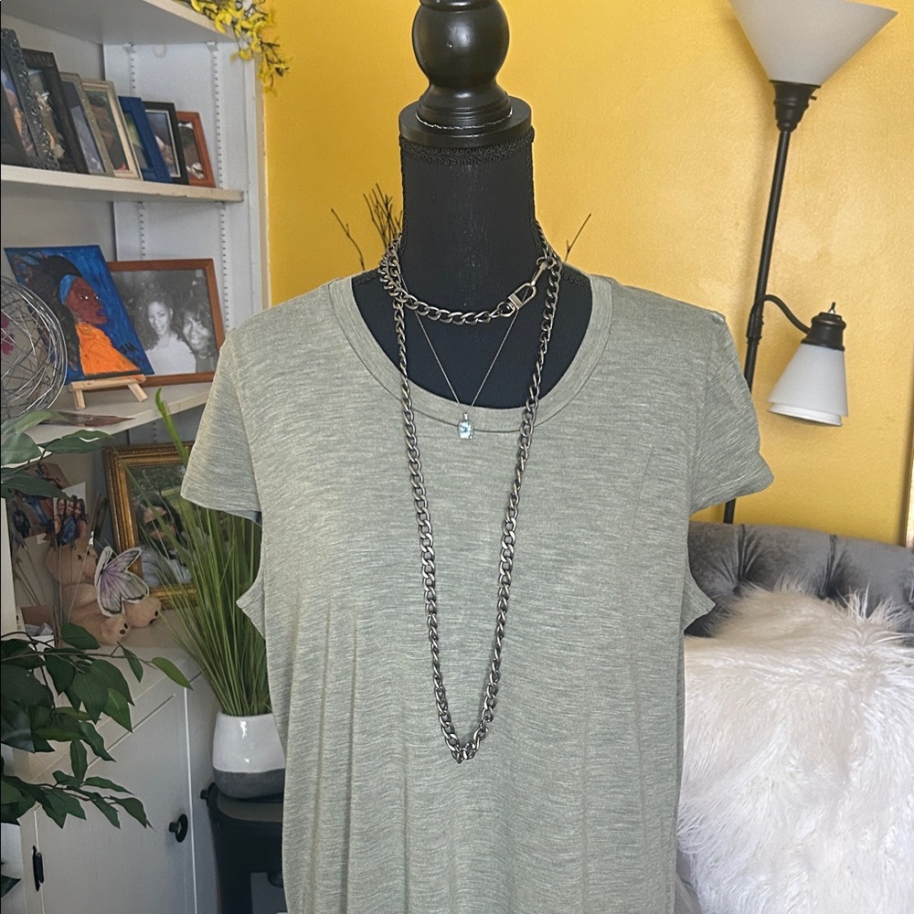 Jessica Simpson Olive Green Tunic Dress with side splits - Picture 5 of 7